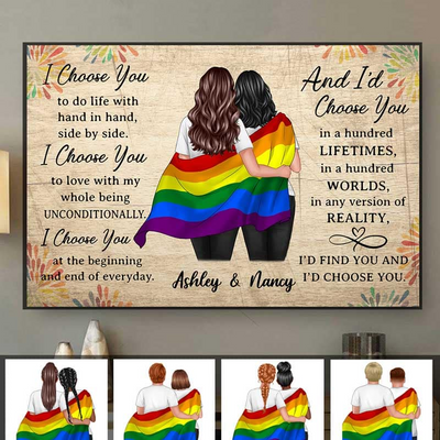 LGBT Couples Personalized Horizontal Poster