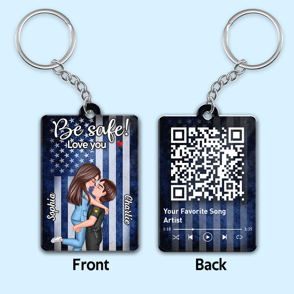 You & Me We Got This Hero Couple QR Code Song Gifts by Occupation Personalized Acrylic Keychain, Anniversary Gift For Her Gift For Him