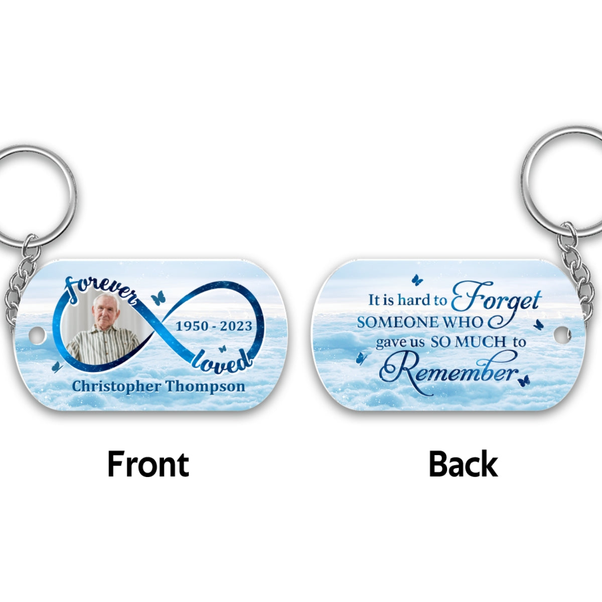Forever Loved Memorial Remembrance Upload Photo Memorial Remembrance Personalized Acrylic Keychain