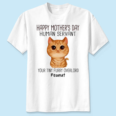 Watercolor Cute Cats Happy Mother‘s Day Cat Human Servant Personalized Shirt