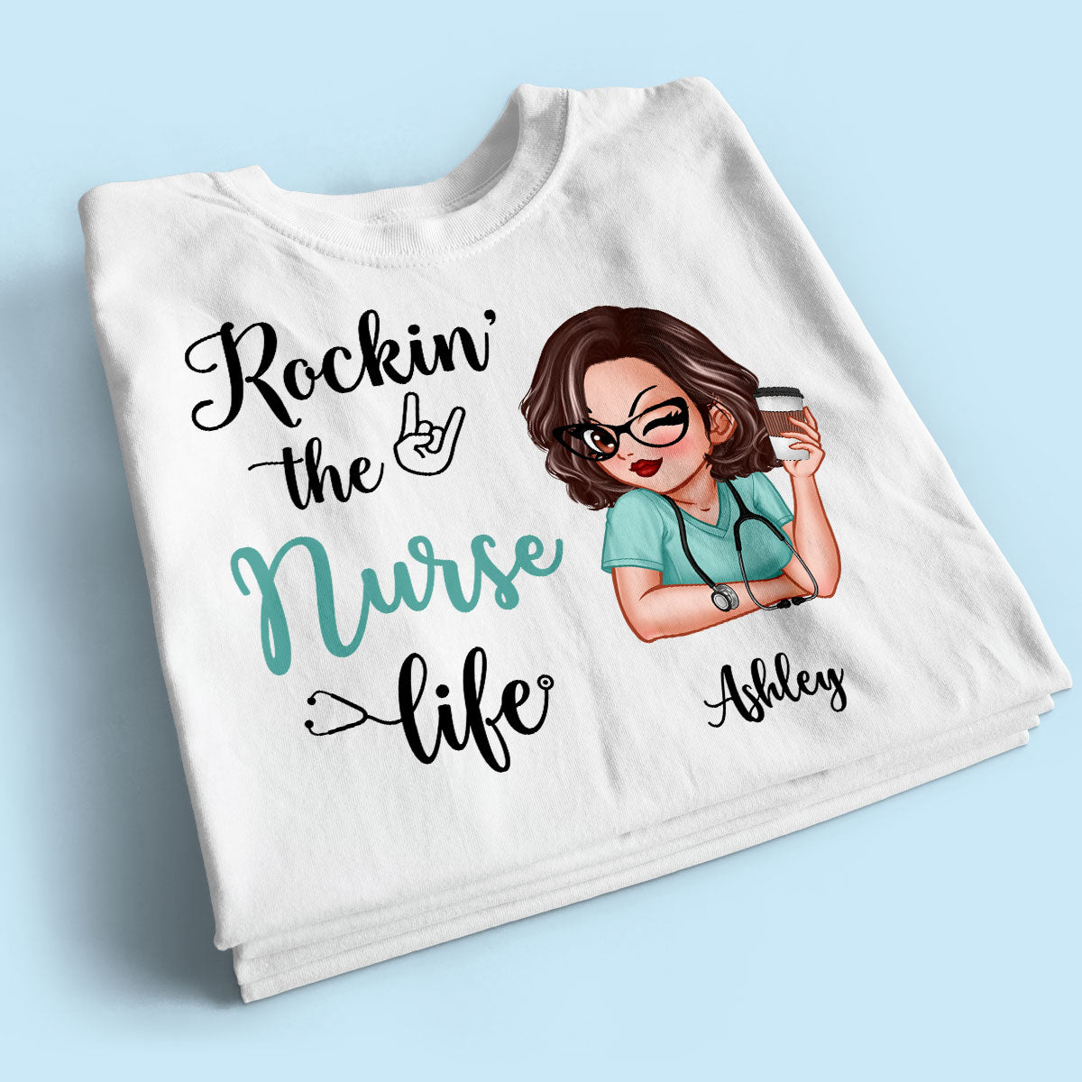 Rockin‘ The Nurse Life Personalized Shirt, Cool Gift For Nurse
