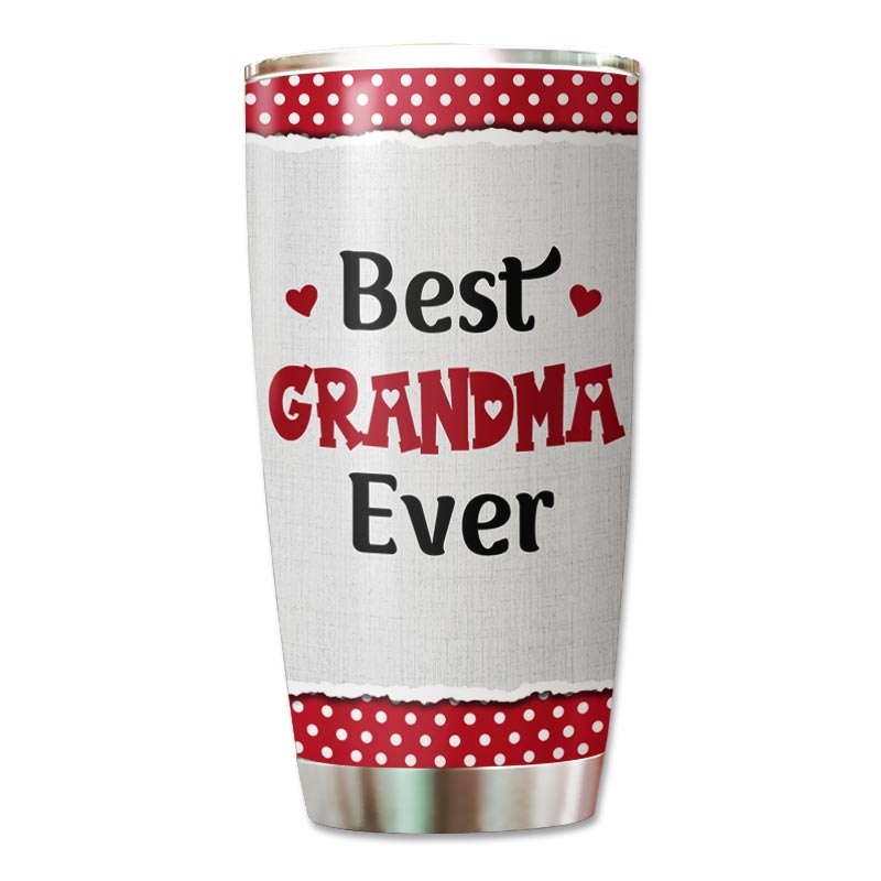 Polka Dot Pattern Grandma And Grandkids Personalized Tumbler