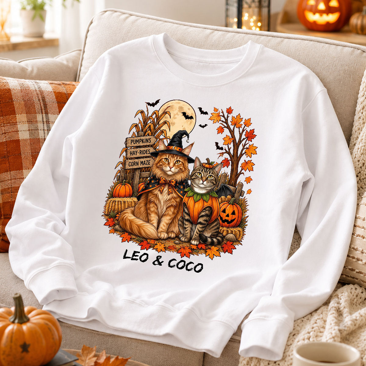 Halloween Dog Cat Upload Photo - Personalized Shirt - Halloween Gift For Dog Lovers, Cat Lovers