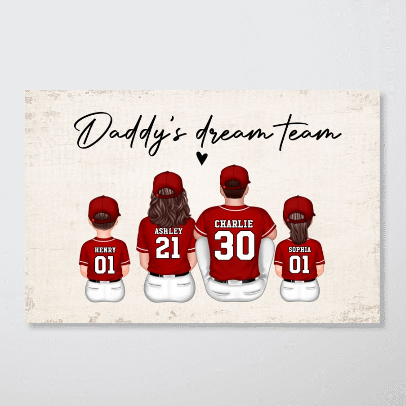 Family Team Baseball Personalized Poster, Canada Day Gift For Him, Gift For Husband, Gift For Family