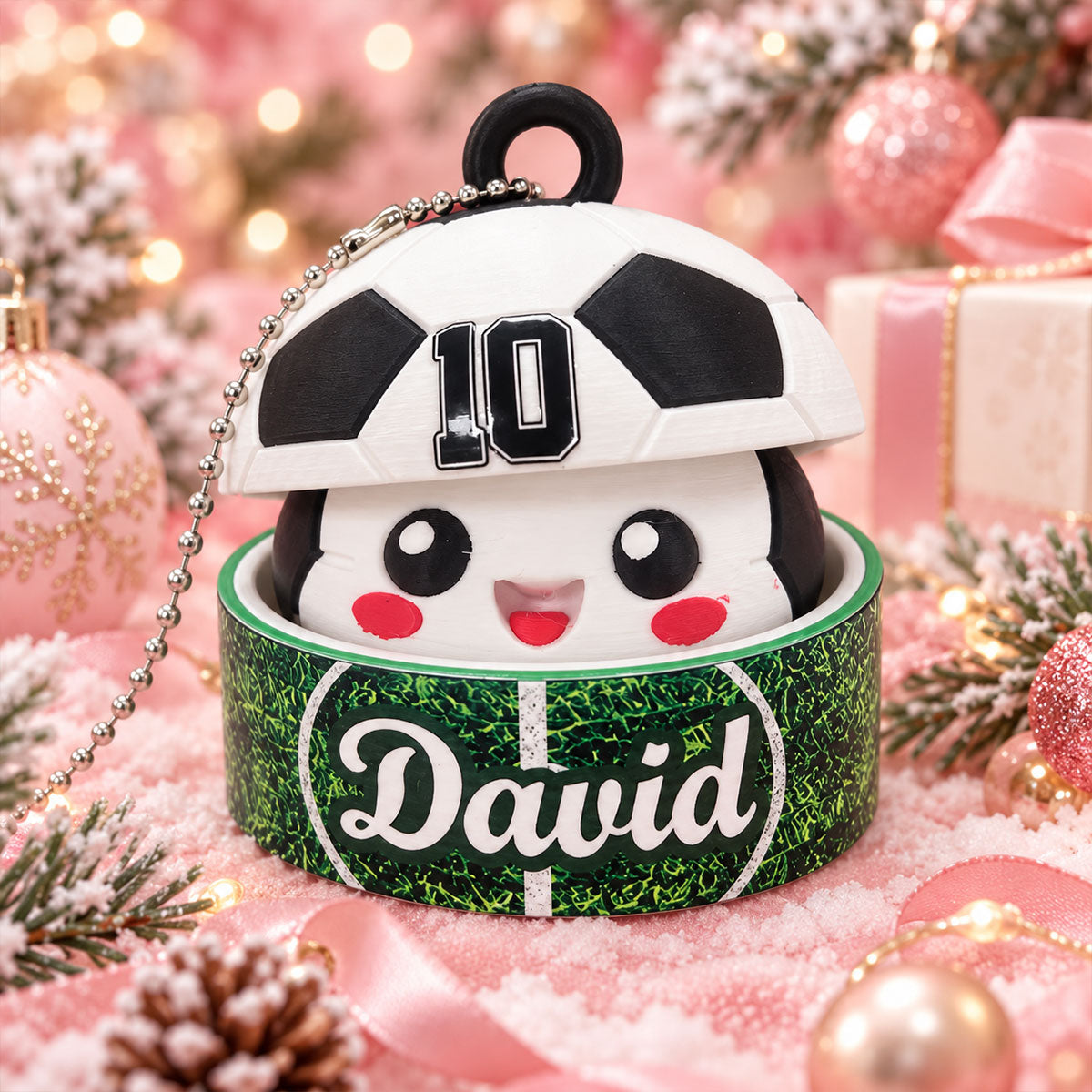 Custom Soccer Cute Dumpling - Personalized 3D Printed Soccer Figurine Ornament - Christmas Gift for Daughter, Son, Grandkids