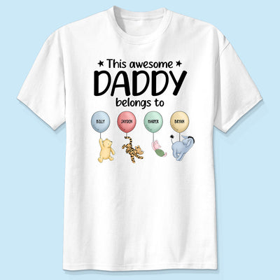 This Awesome Daddy Belongs To Cute Characters Personalized Shirt