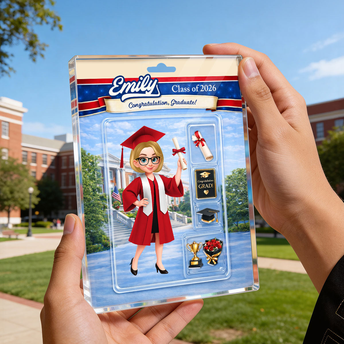 Senior Class Of 2026 Action Figure - Personalized Acrylic Block Plaque - Graduation Gift For Seniors, Daughter, Son, Grandkids