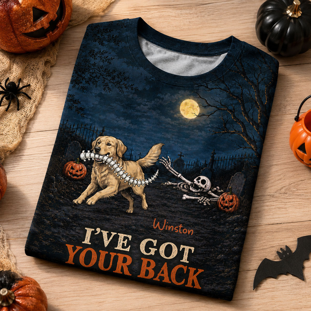 I've Got Your Back Dog Stealing Backbone Custom Photo - Personalized 3D Shirt - Funny Halloween Costume For Dog Lovers