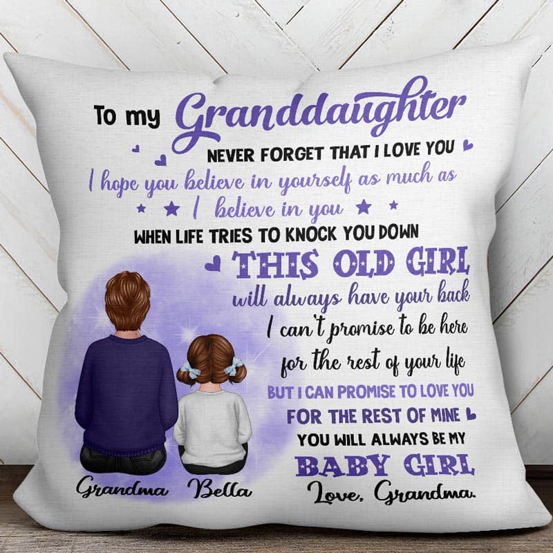 Purple To My Granddaughter Grandson Gift For Grandchildren Personalized Pillow (Insert Included)