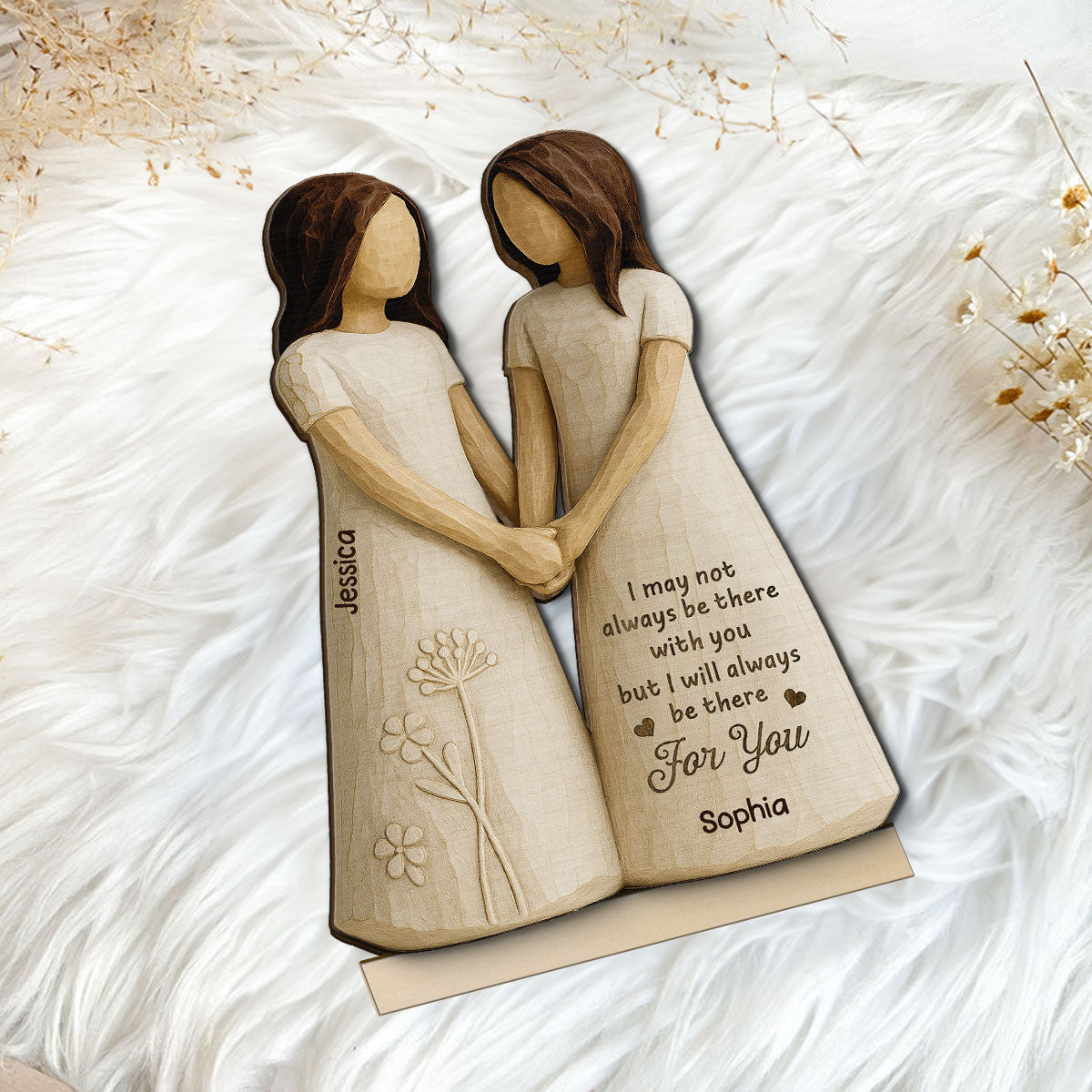 I'll Always Be There For You 3D Effect - Personalized 2-Layered Wooden Plaque - Gift for Besties, Best Friends