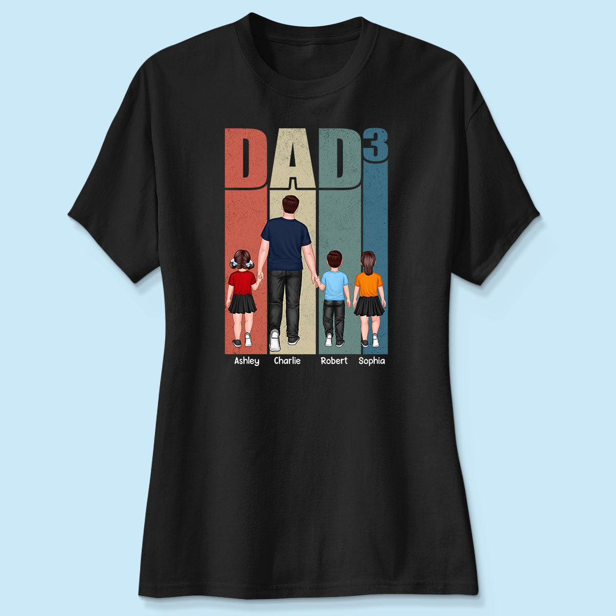 Walking Dad Retro Letters Frame Personalized Shirt