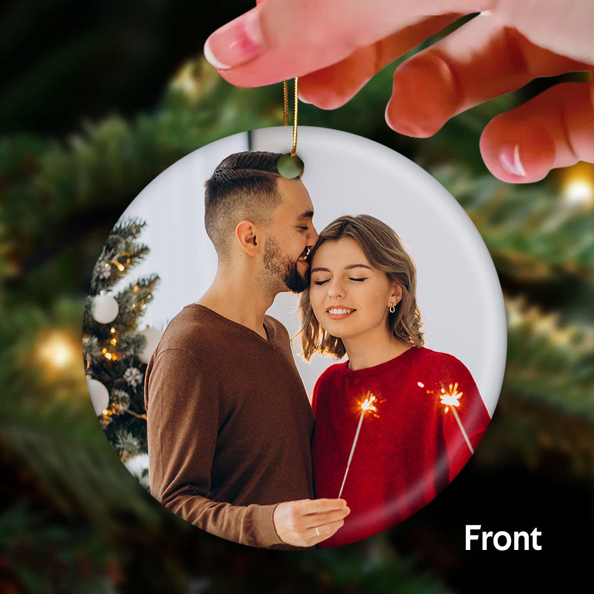 A Day To Remember Custom Photo Christmas Keepsake Personalized Double Sided Circle Ornament