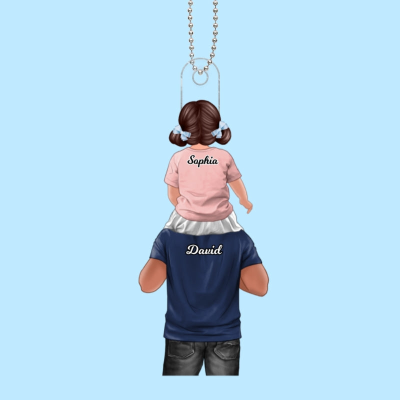 Dad And Daughter Son Piggy Back Personalized Ornament