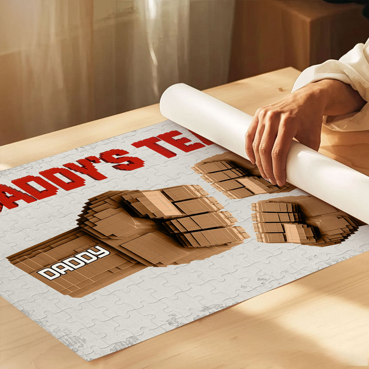 3D Effect Fist Bump Block Daddy Team Personalized Poster