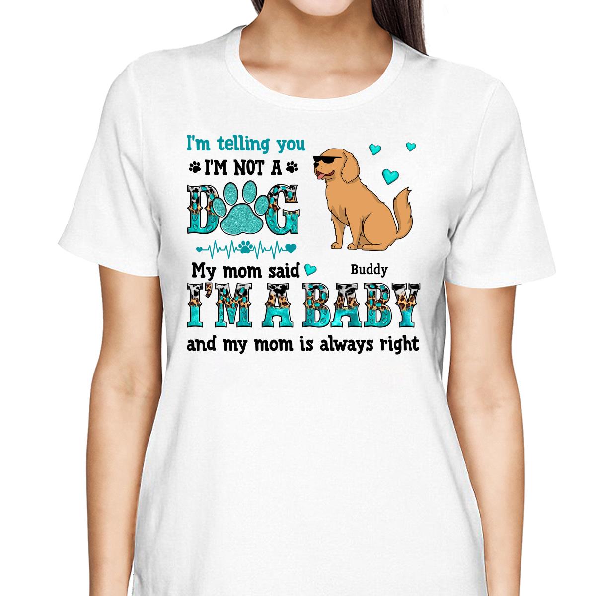 I‘m Telling You I’m Not A Dog Funny Dogs Cartoon Teal & Leopard Personalized Shirt