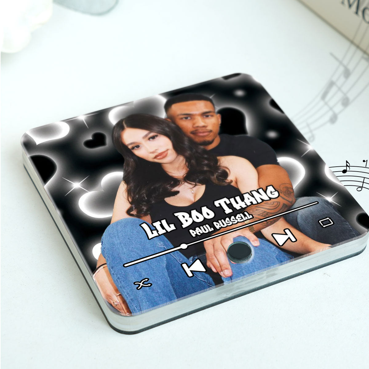 Y2K Couple Photo Personalized Music Fridge Magnet, Gift for him, Gift for her