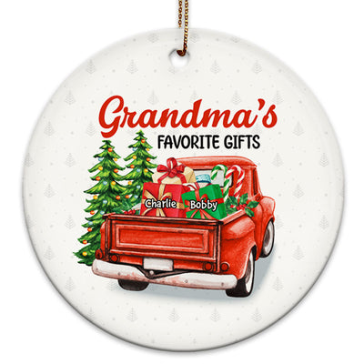 Grandma Favorite Gifts Personalized Circle Ornament