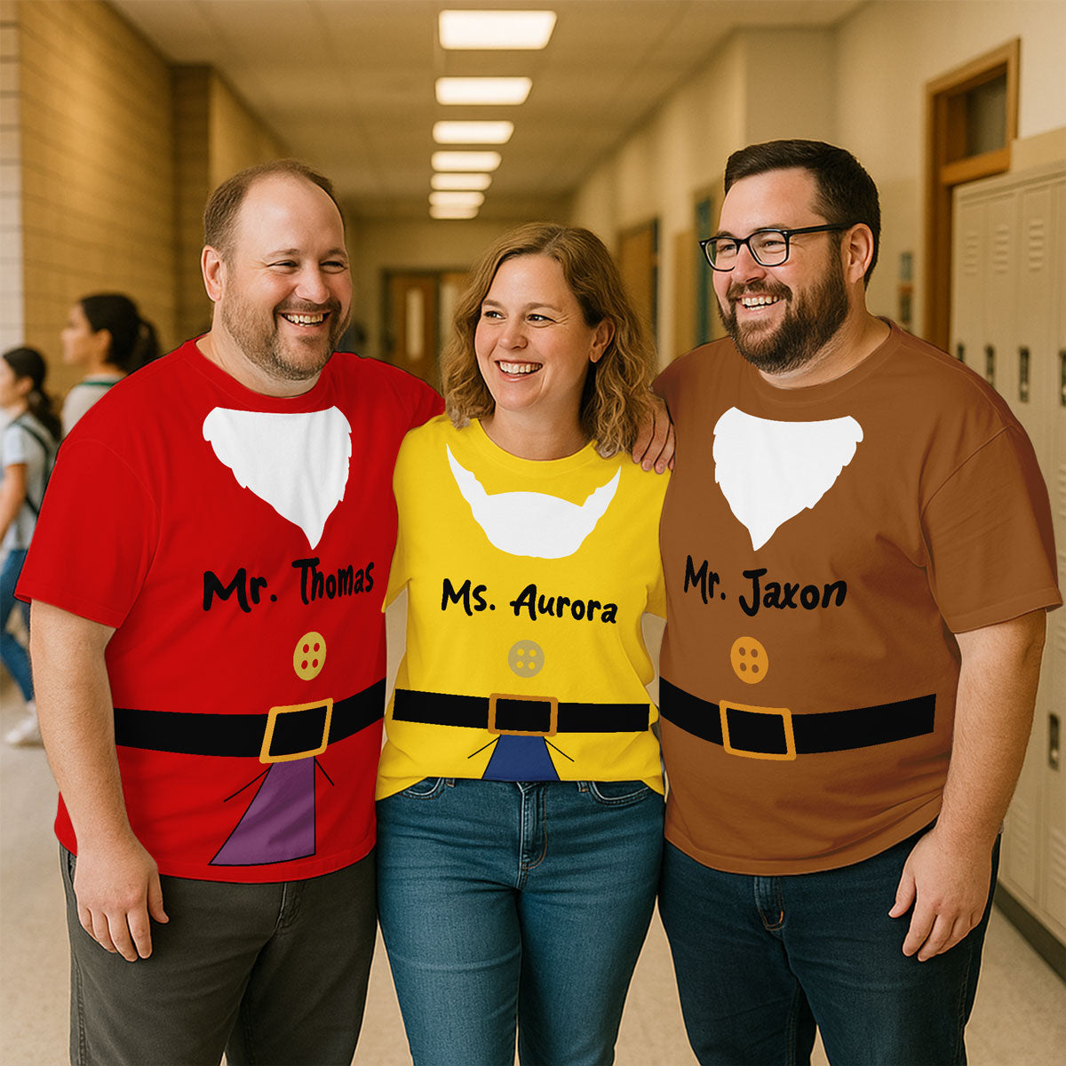 Halloween Dwarf With Beard Personalized Group Matching Shirt, Halloween Group Costume For Family, Friends, Colleagues