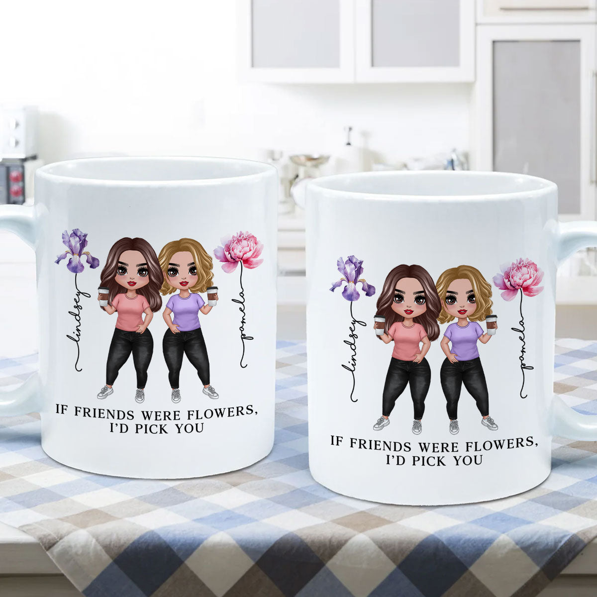 If Friends Were Flowers Birth Month Flowers Gift For Best Friends Besties Personalized Mug
