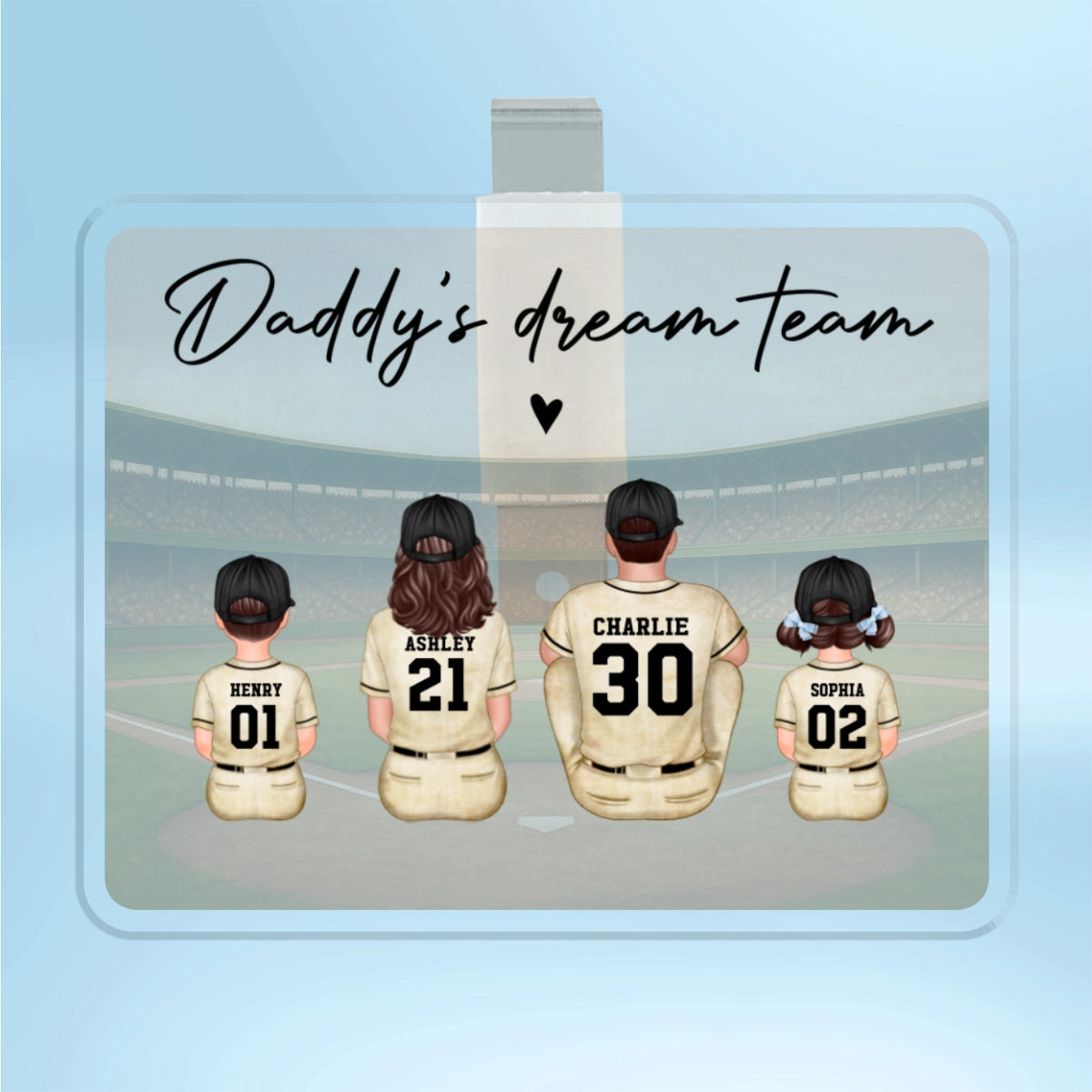 Retro Vintage Baseball Daddy's Dream Team Personalized Acrylic Car Visor, Gift For Dad