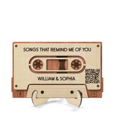 Couple Favorite Playlist Mixtape QR Code Anniversary Gift Valentine‘s Day Gift Personalized 2-Layer Wooden Plaque