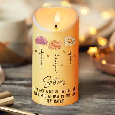 Best Friends Besties Birth Month Flower Personalized LED Candle