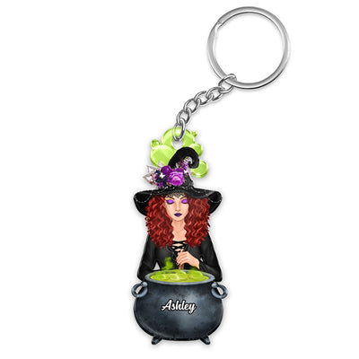 Halloween Witch Poison Pot Personalized Acrylic Keychain