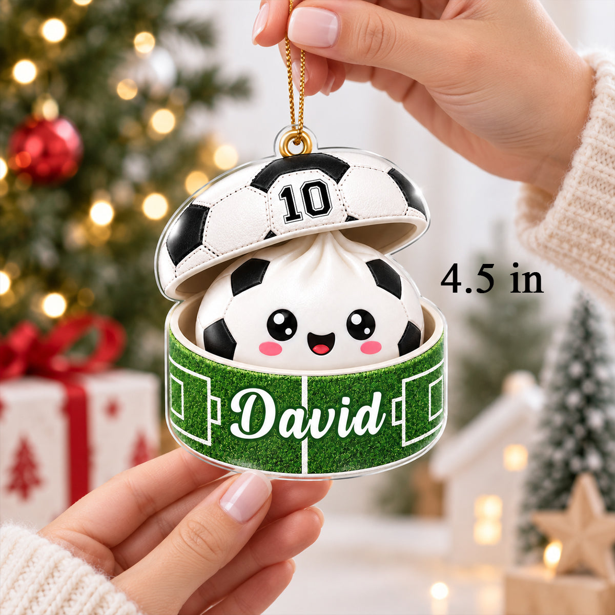 Custom Sports Dumpling Squishy Style - Personalized Acrylic Ornament - Christmas Gift for Daughter, Son, Grandkids