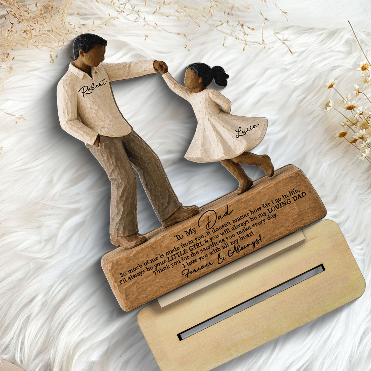 I Will Always Be Your Little Girl Father & Daughter Dancing 2D Flat Printed - Personalized 2-Layered Wooden Plaque - Sentimental Father's Day Gift For Dad From Daughter