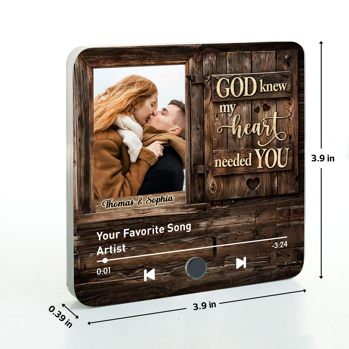 God Knew My Heart Needed You Couple Upload Photo Personalized Music Fridge Magnet, Heartfelt Gift For Couple, For Him, For Her, Boyfriend, Girlfriend, Husband, Wife