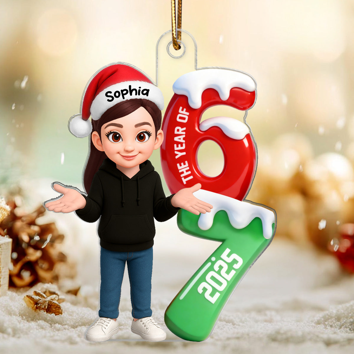 3D Effect 67 Six Seven 2025 Slang Christmas - Personalized Acrylic Orn ...