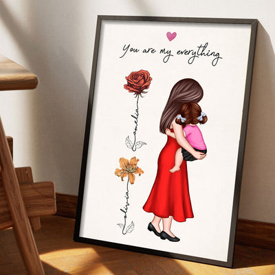 You Are My Everything, Birth Month Flower, Personalized Poster, First Gift
