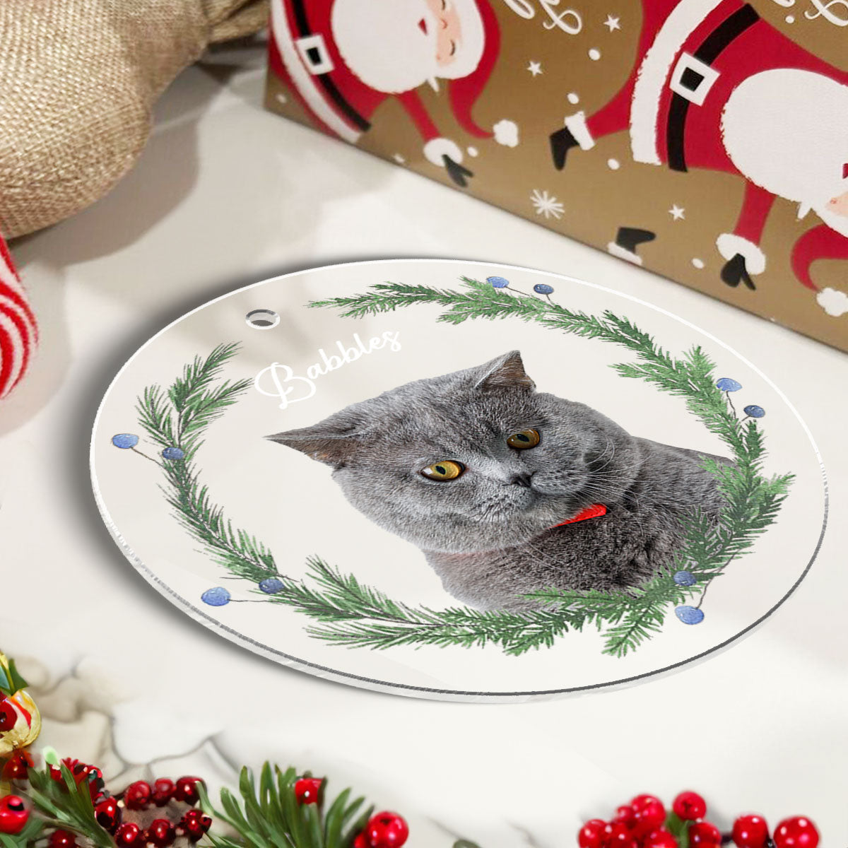 Personalized Pet Photo Acrylic Ornament, Custom Dog Cat Christmas Ornament, Christmas Gift For Dog Cat Pet Lovers