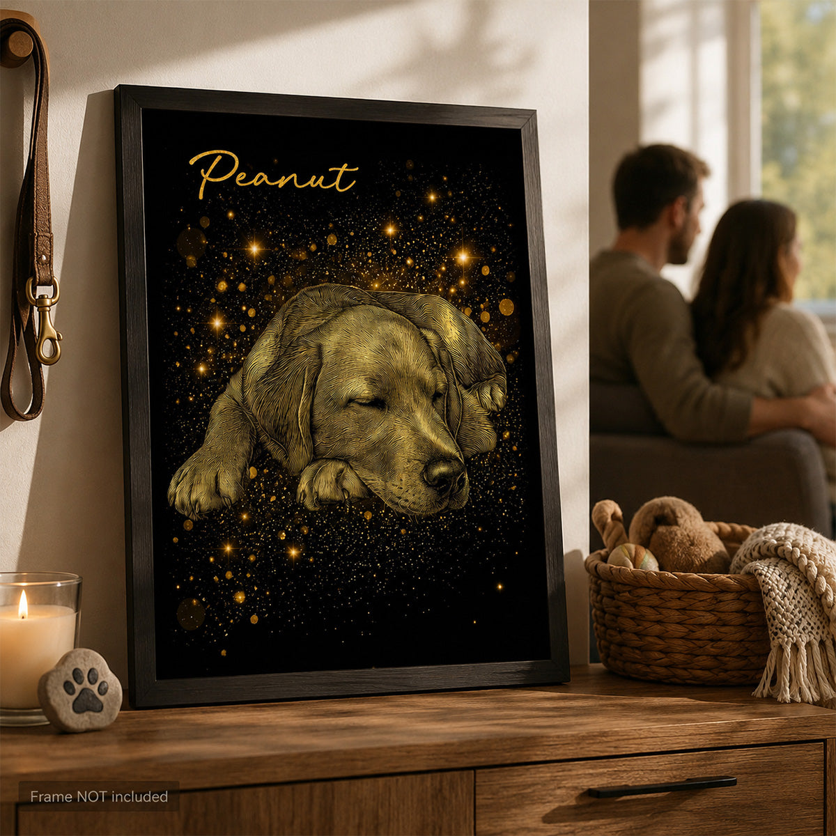 Golden Pet Memorial - Personalized Poster - Pet Loss Tribute Thoughtful Memorial from Photo