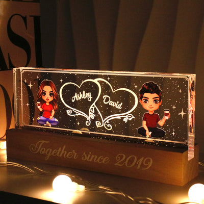 Home Sweet Home Couple Personalized Acrylic Block LED Night Light
