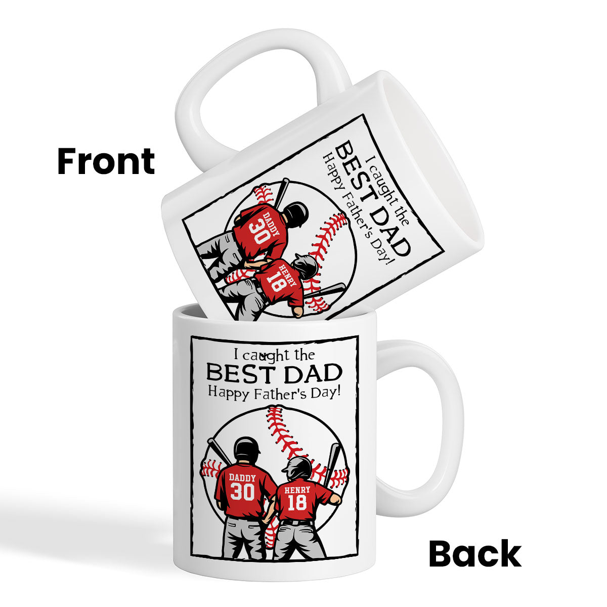 Happy Father's Day Baseball Dad Personalized Mug