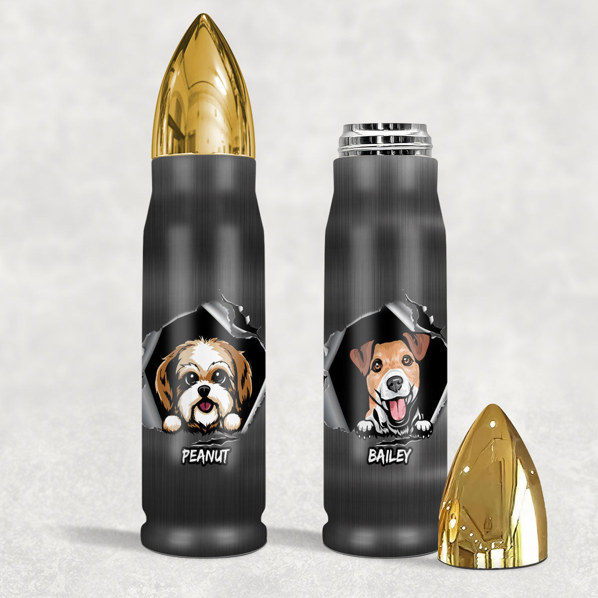 Unique Gift For Dog Lover Peeking Dog Ragged Hole Torn Personalized Bullet Tumbler