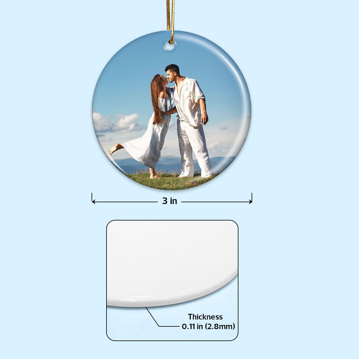 First Christmas Engaged Personalized Photo Ornament, Keepsake Engagement Gift Personalized Picture