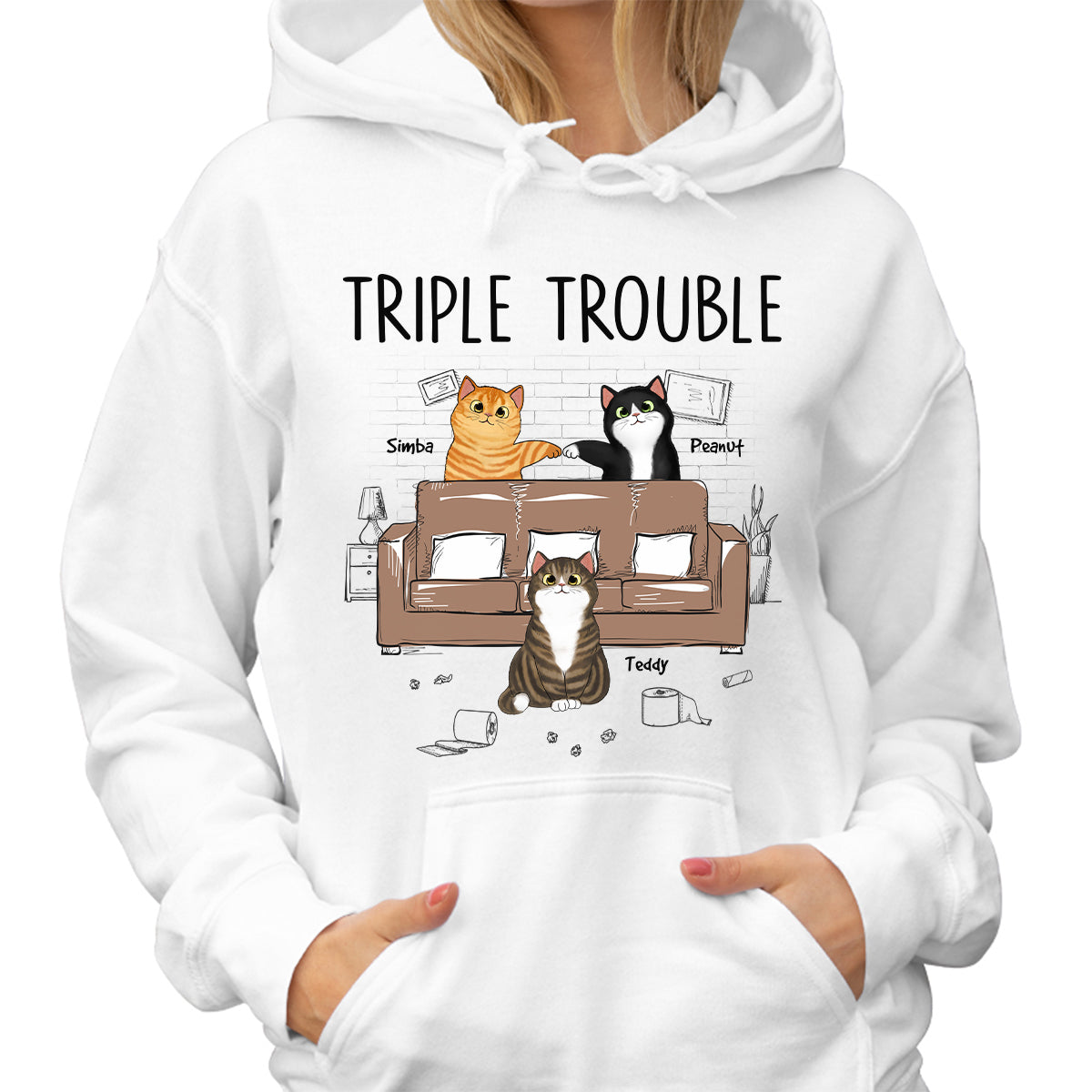 Naughty Flfuffy Cats Personalized Shirt