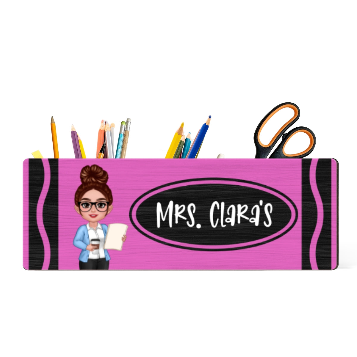 Teacher Crayon Personalized Pencil Holder
