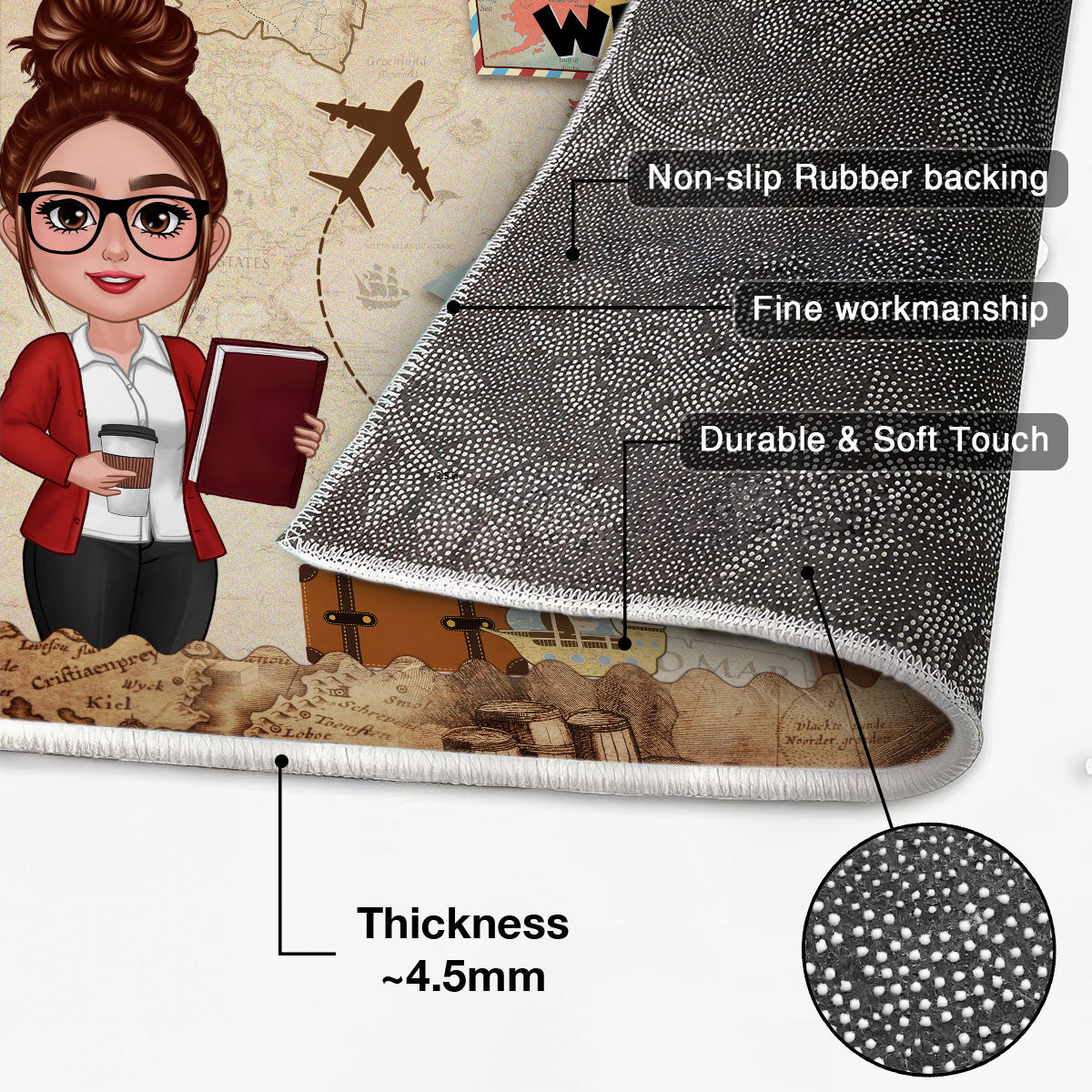 Welcome To Teacher Classroom Adventure Explore The World Personalized Doormat