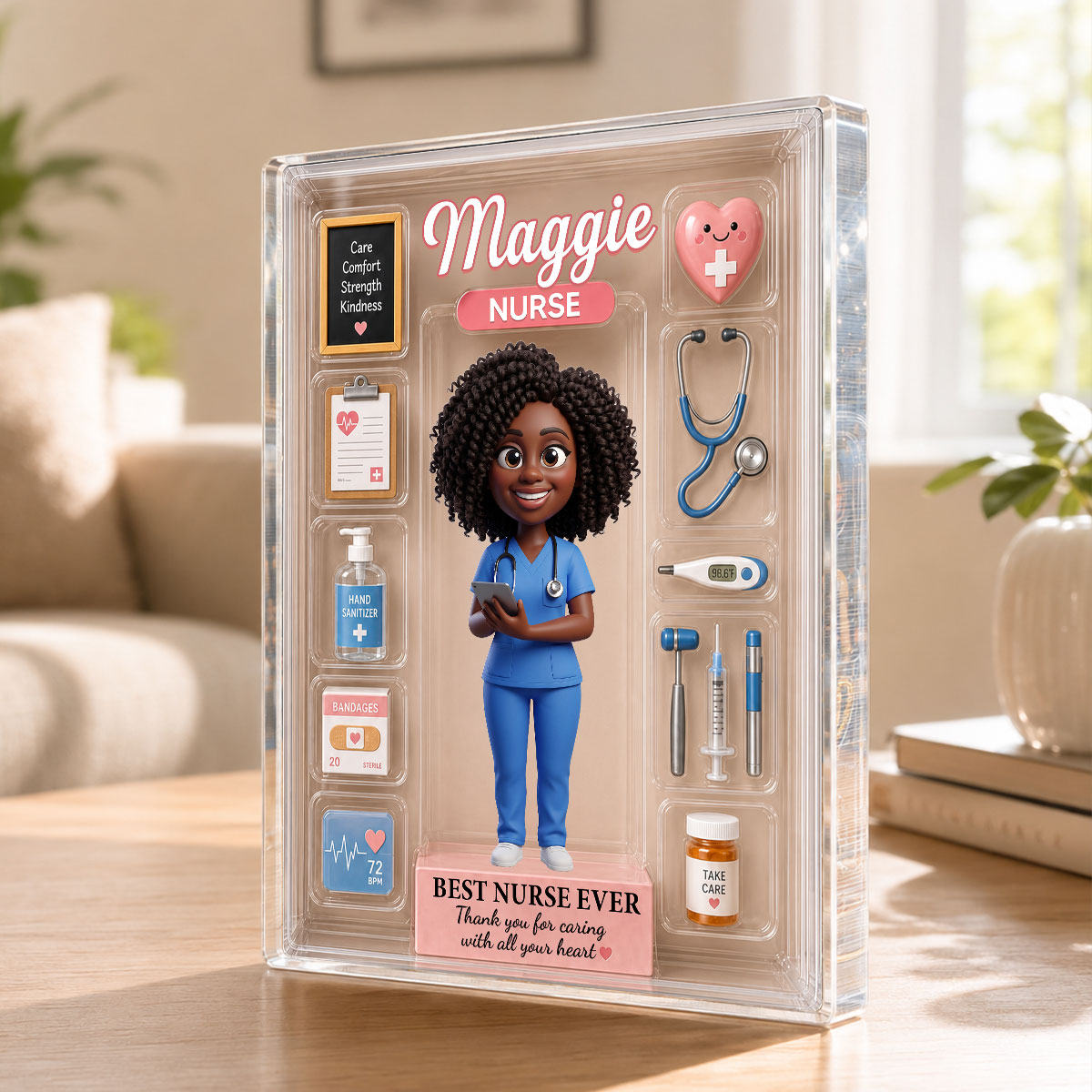 Best Nurse Ever Desk Decor - Personalized Acrylic Block Plaque - Nurse Appreciation Gift, Medical Graduation Gift