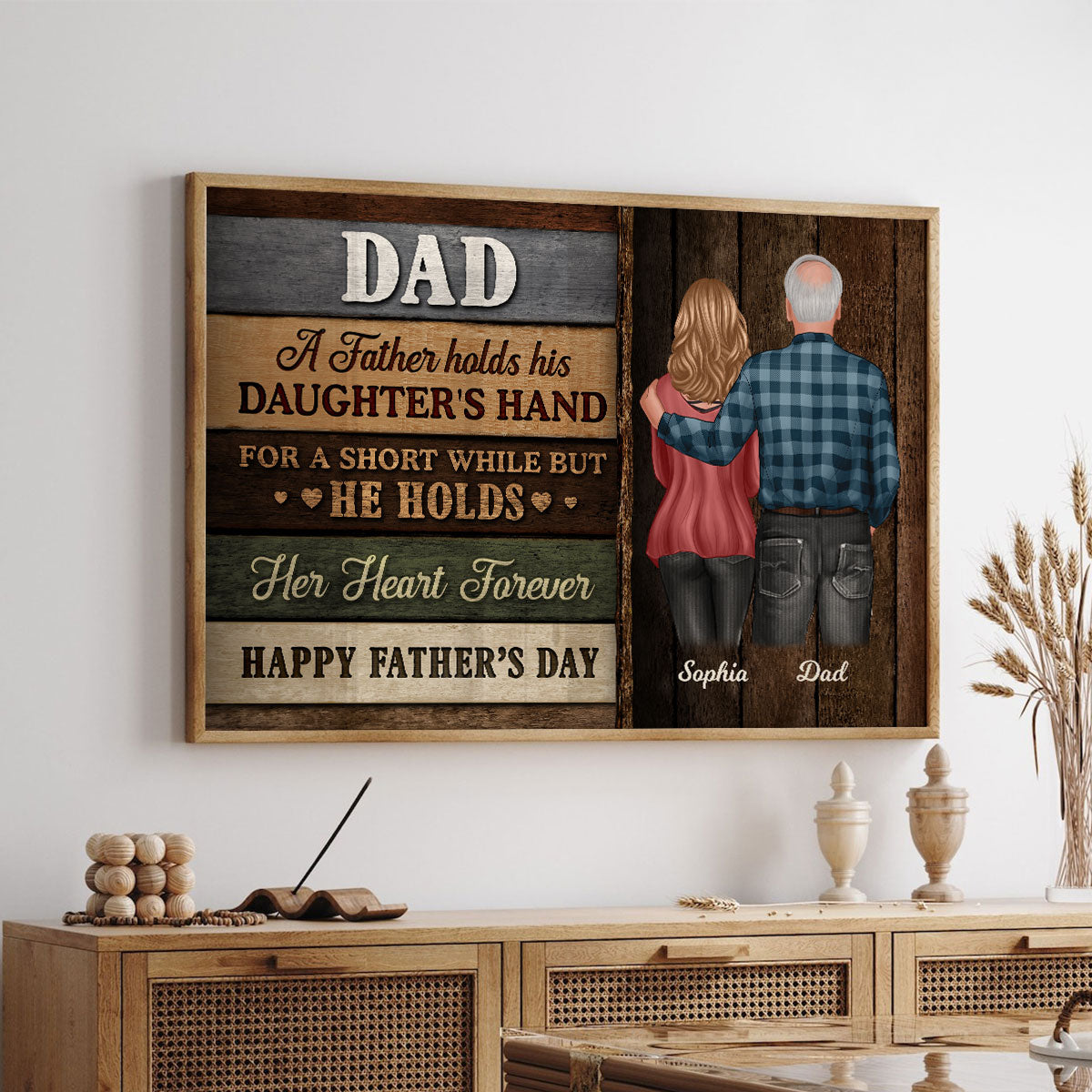 Colored Wood Pallets Texture To Dad From Daughter Son Personalized Poster| Heartfelt Father's Day Gift For Dad