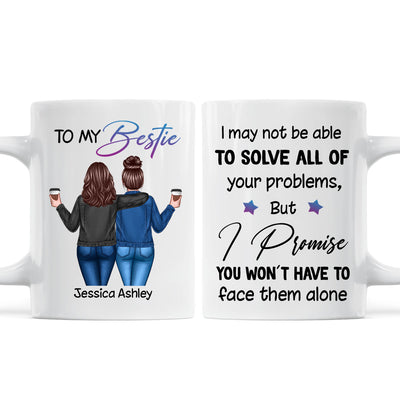 Back View Besties To My Bestie Personalized Mug, Christmas Gift For Best Friends, BFF
