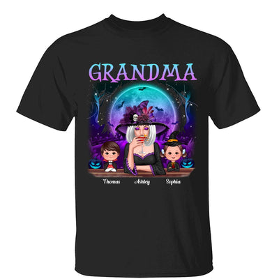 Galaxy Moon Grandma Mom Halloween Personalized Shirt