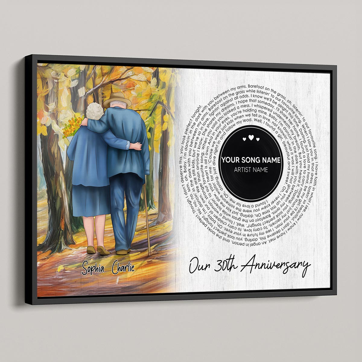 I Want To Grow Old With You Song Lyrics Art Personalized Poster, Anniversary  Gift For Him, For Her