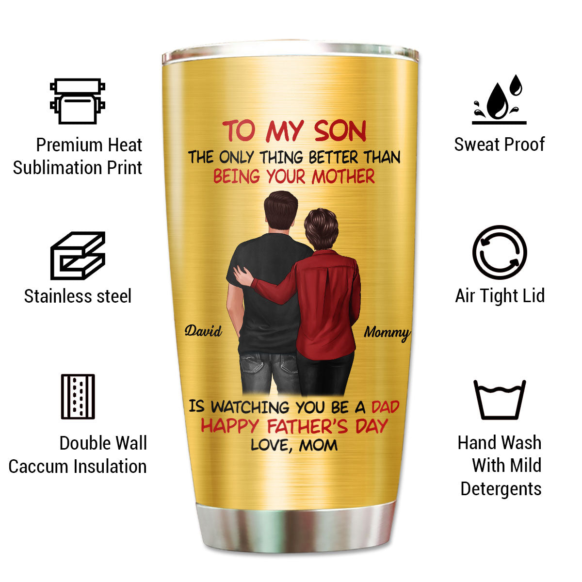 To My Son From Mom Personalized Tumbler| Heartfelt Father's Day Gift For Son