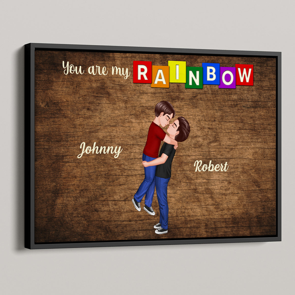 You Are My Rainbow LGBTQ Couple Personalized Poster, Pride Month Gift