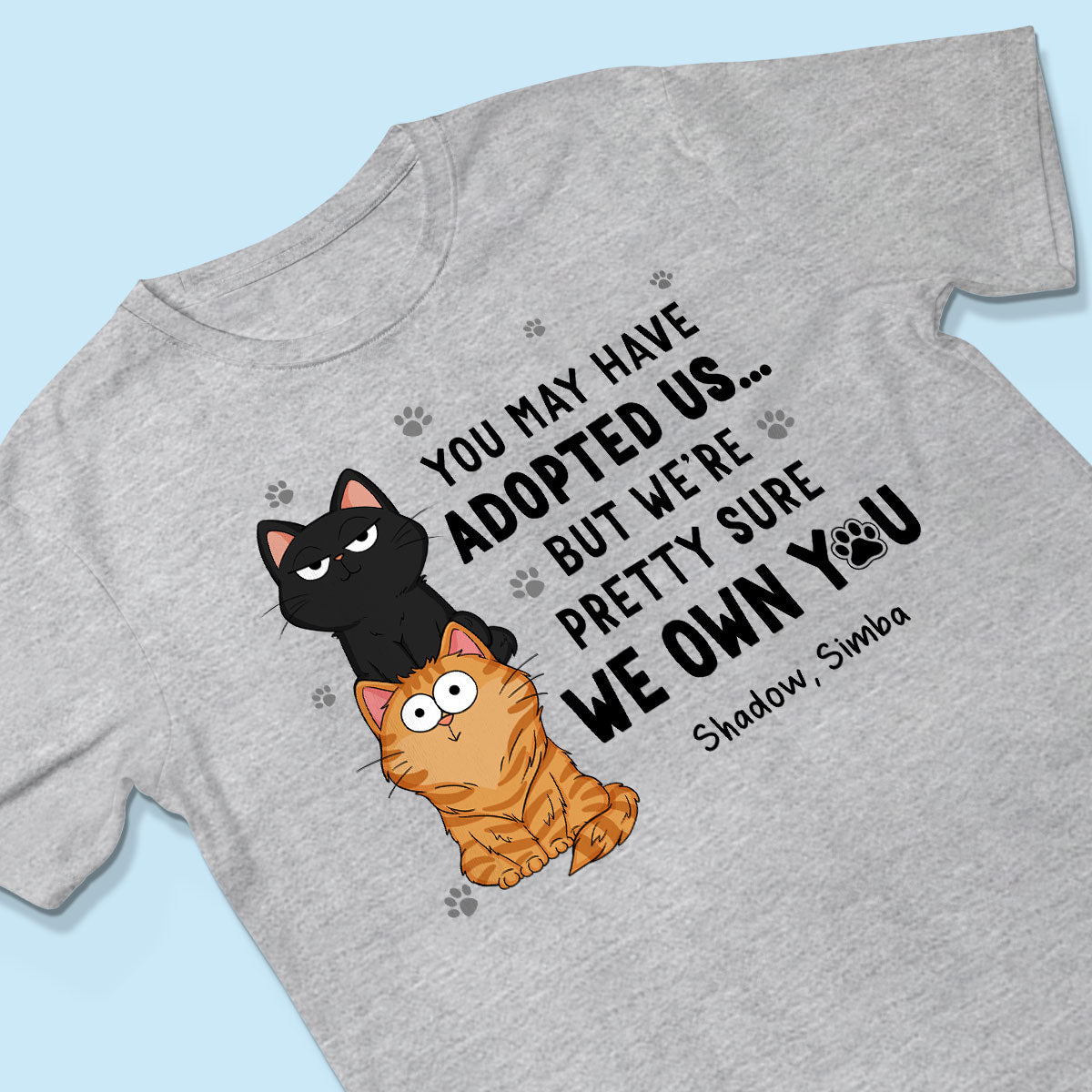 We Own You Human Servant Funny Gift For Cat Lover Stacked Cats Personalized Shirt
