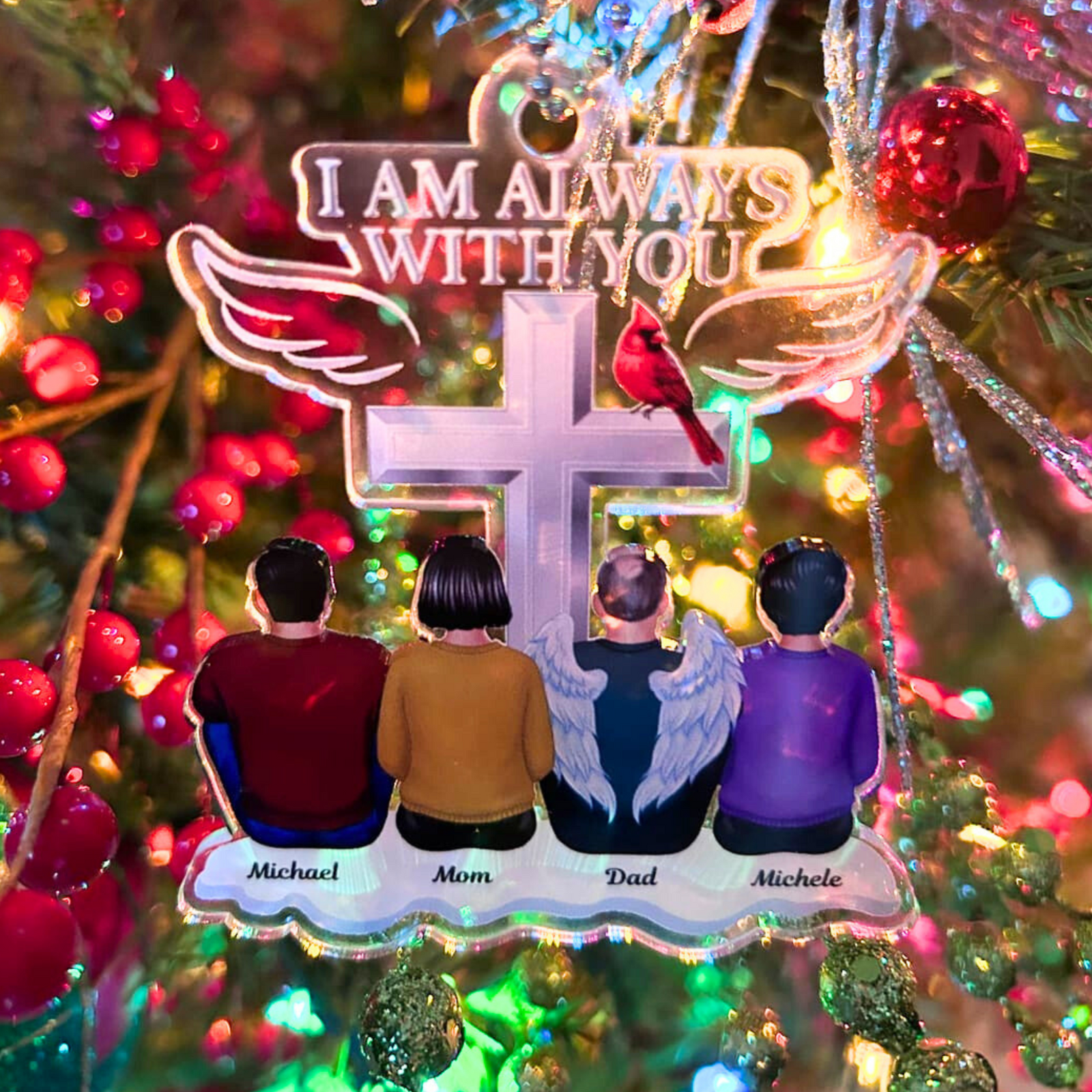 Always With You Family Memorial Keepsake - Personalized Acrylic Ornament